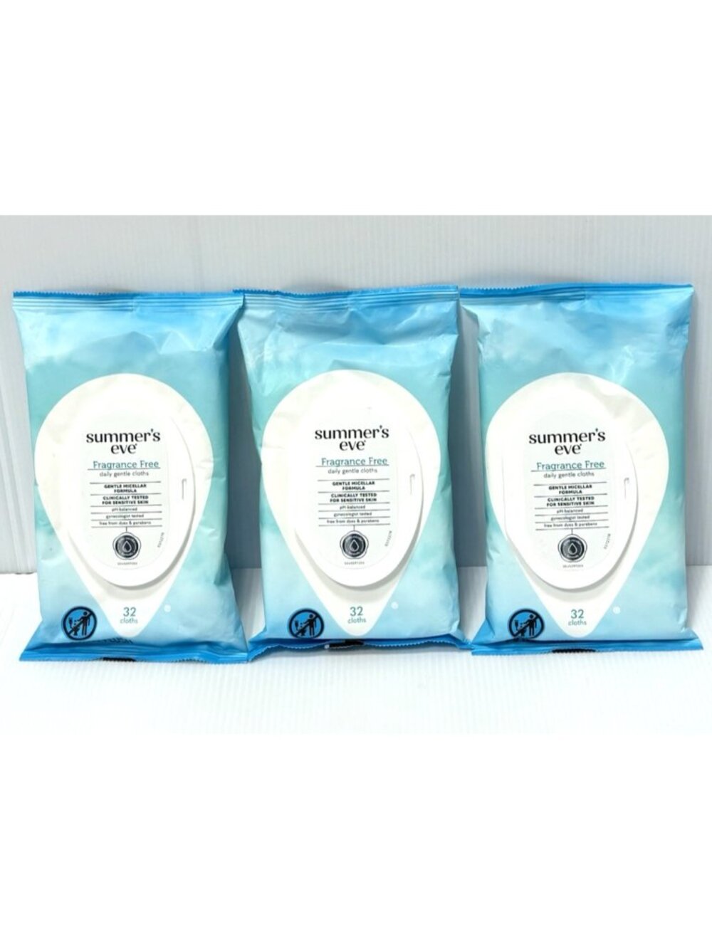 Summer's Eve Fragrance Free Daily Gentle Cleansing Cloths 3 Pack 96 Total NIP